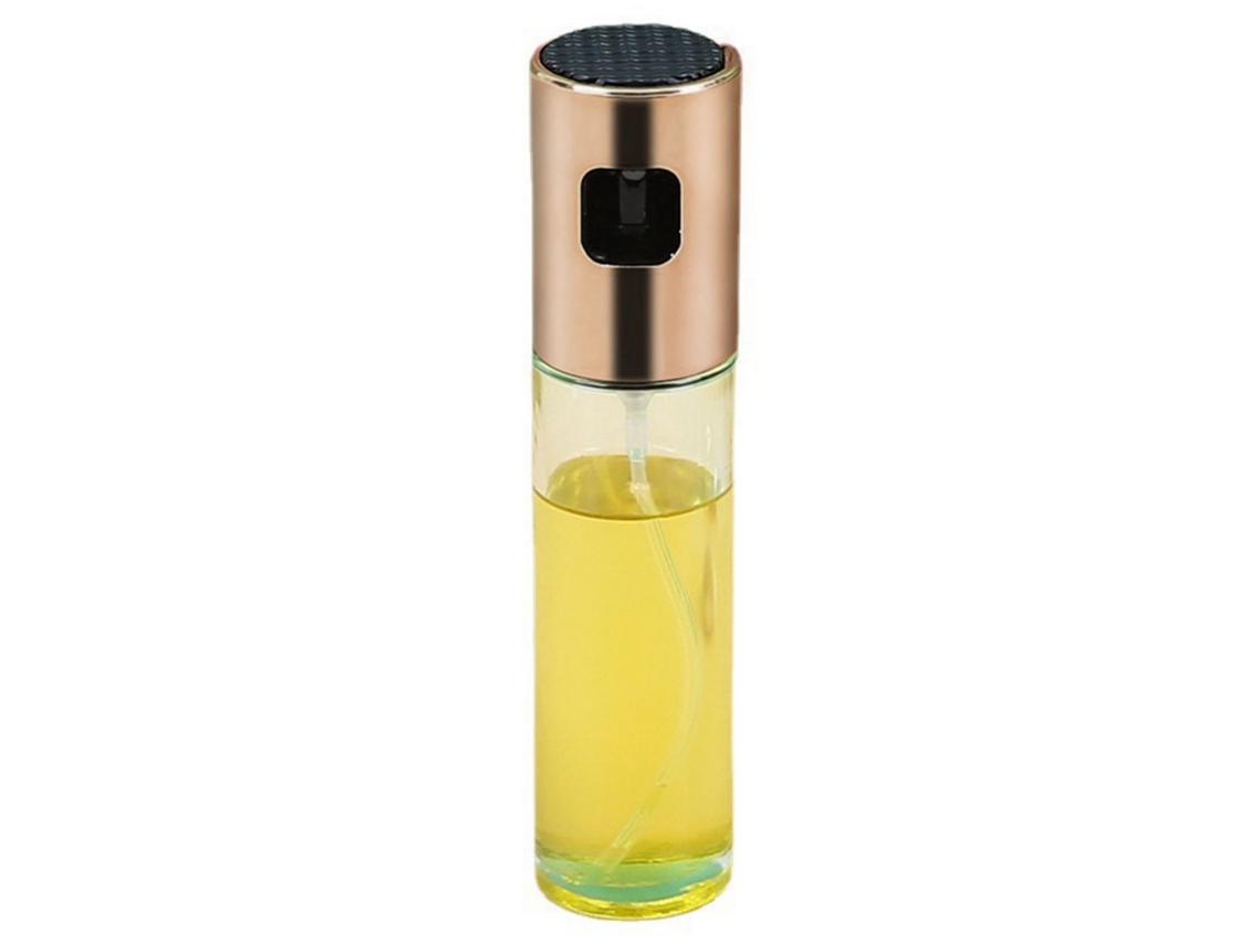 Frasco de Pulverização de Óleo 100ml Aço Inox Vidro Vedação Alta Pivete Difusor Cozinha Ouro Rosa