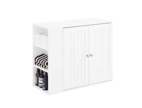 Bzr188 W Armário De Parede Para Casa De Banho Com 2 Portas E 3 Compartimentos Laterais Sobuy