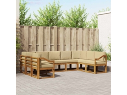 Vidaxl Conjunto De Sofás Para Exterior 9 Pcs Natural E Bege