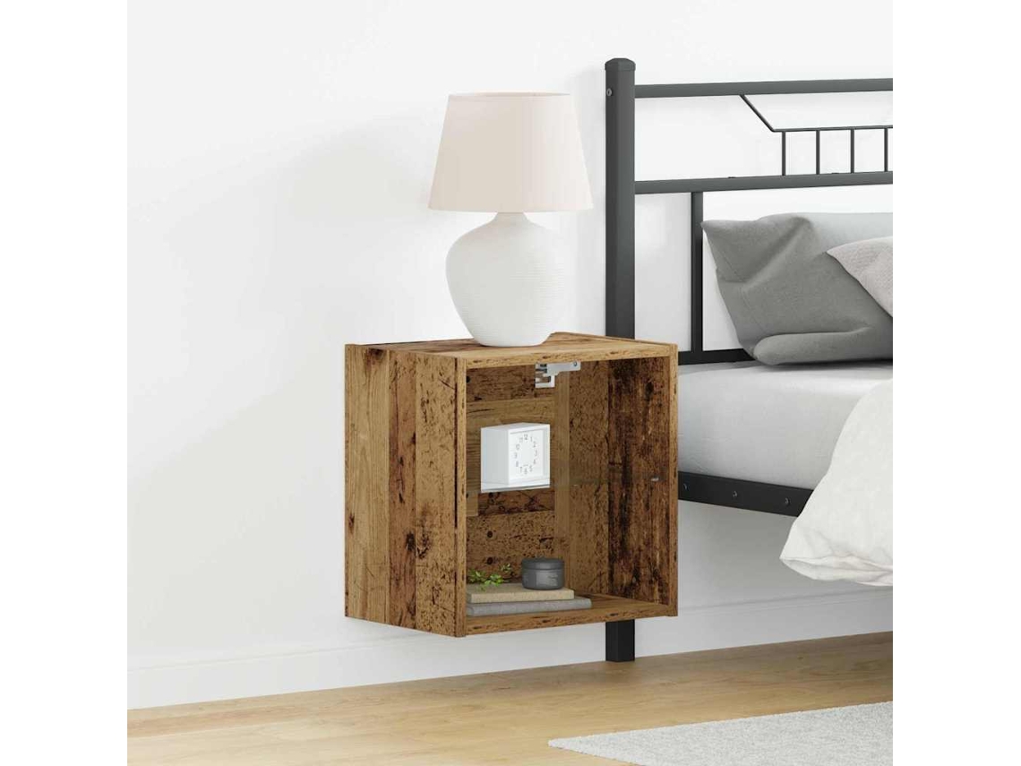 Vidaxl Prateleira Flutuante Com Luz Led 2 Unid. Castanho