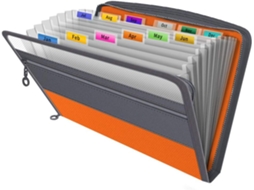 Organizador de arquivos, 13 compartimentos, preto, pasta expansível, pasta sanfonada, organizador de documentos Slowmoose