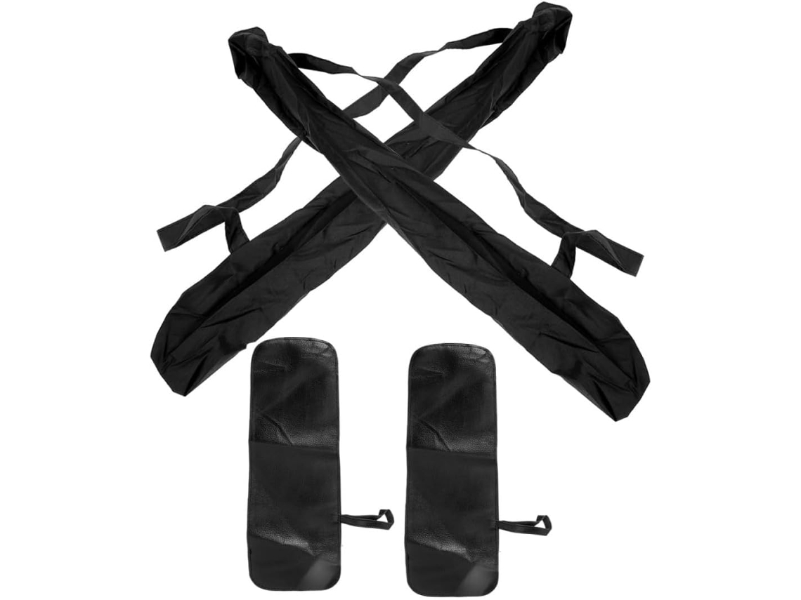 Conjunto De 4 Peças De Capa Protetora Para Carro Em Couro Pu Preto E Pongee.