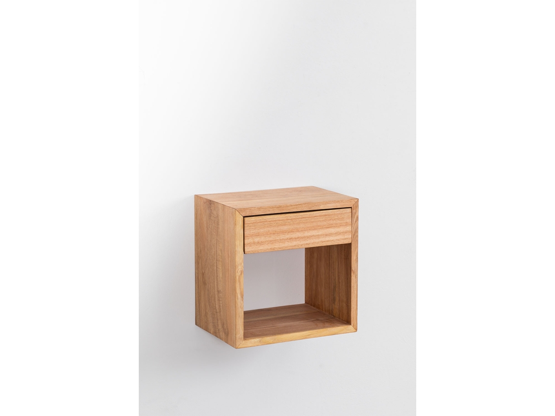 Mesa de Cabeceira Flutuante de Madeira Gyda Madera de Mindi ↔︎ 40 Cm SKLUM