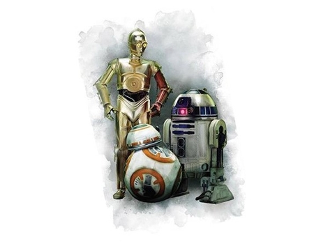 Autocolantes Parede STAR WARS C3PO R2D2 BB8