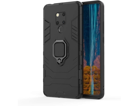 Suporte Proteção Antichoque Anel para Huawei Huawei Maté 20 X HONGWE. Magnética com Anel de Suporte Preto