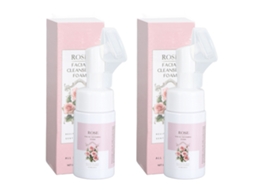 2pcs Espuma Limpiadora Facial Suave De Rosa Com Vitamina E Hidratante Limpiador Facial Para Pele Sensível 100ml