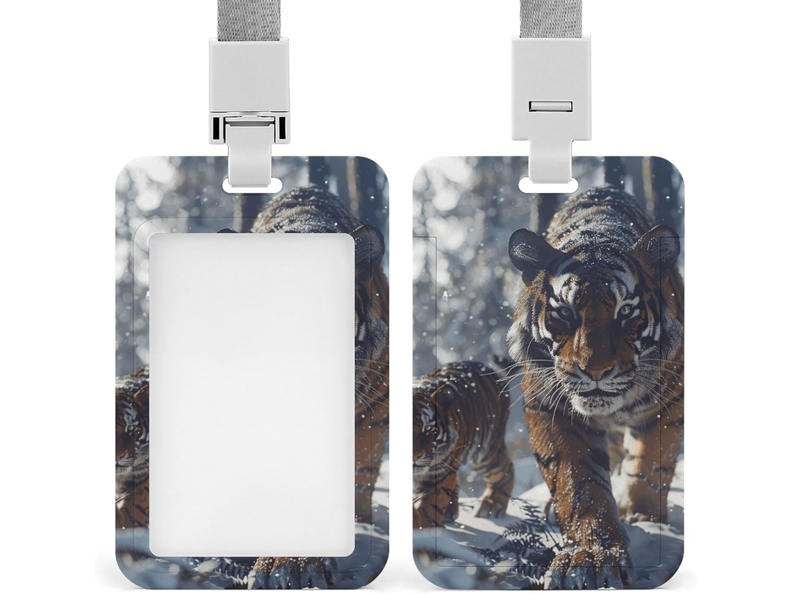 Porta Crachá Caminhadas Na Neve, Protetor De Cartão Vertical Com Cordão, Capa Plástica Impermeável, Estojo