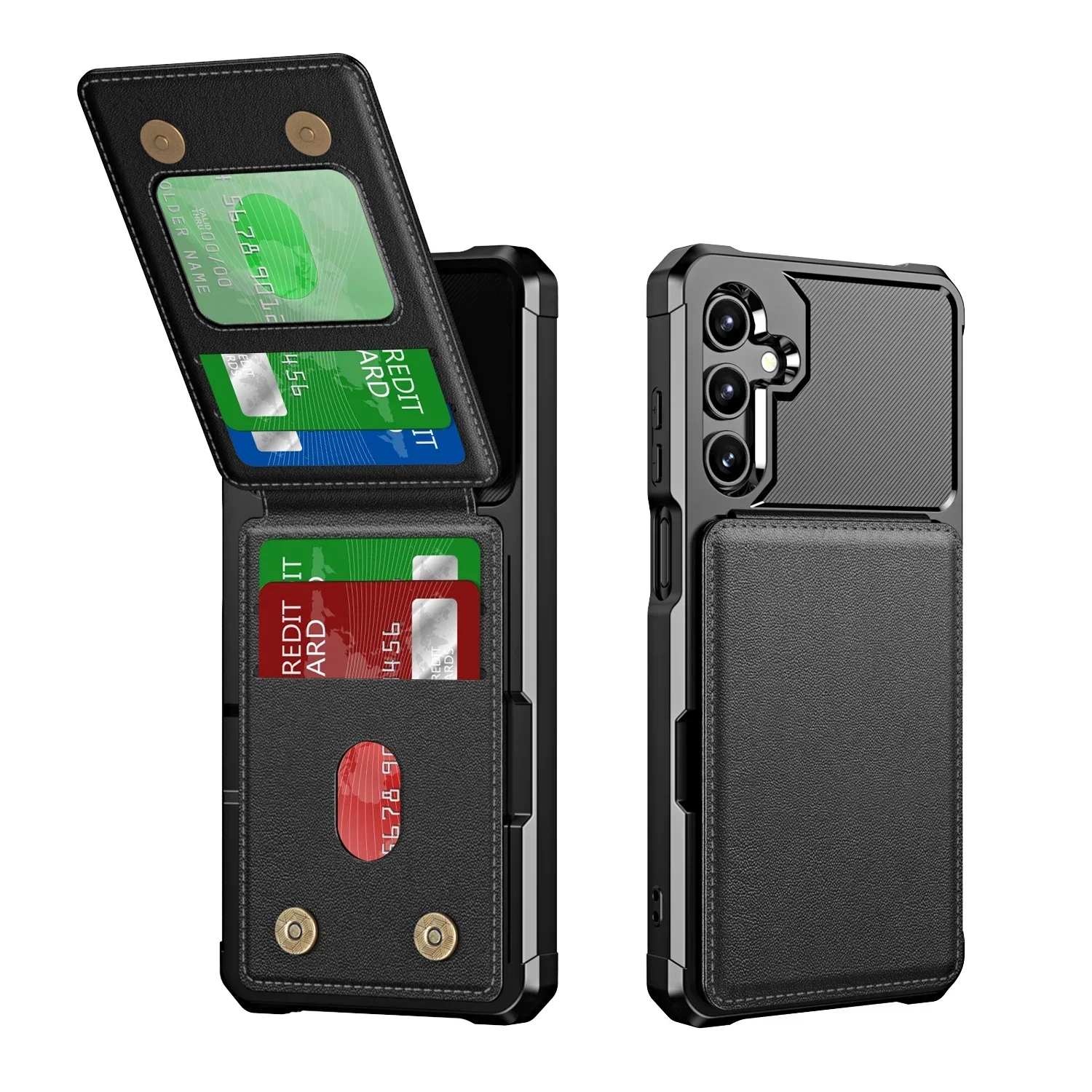 (preto, Galaxy S25 Edge) Capa Tipo Carteira Para Celular Samsung Com Compartimento Para Cartão