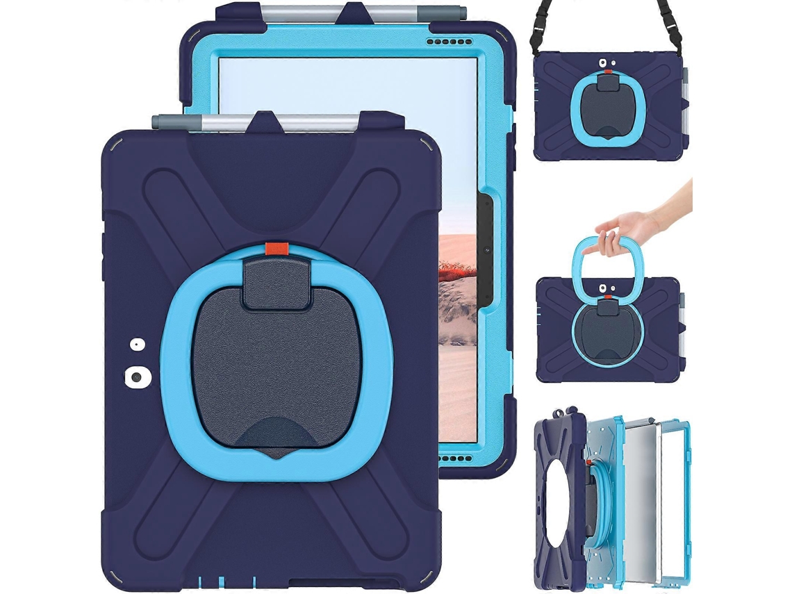 Capa Protetora De Silicone + Pc Com Suporte E Alça De Ombro Para Microsoft Surface Go 4 / 3 / 2 / 1 (preta)