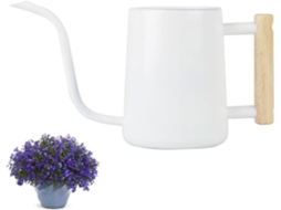 Regador, Em Aço Inoxidável E Madeira, Bico Longo, Para Plantas, Flores, Bonsai E Vasos Em Áreas Interiores Ou Exteriores