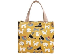 Bolsa de almoço de lona com estampa japonesa para mulheres, bolsa Bento Aquaforge
