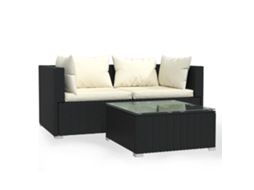 Garden Lounge Set, Garden Lounge Sets Vidaxl Preto Rattan / Vime (n/a)