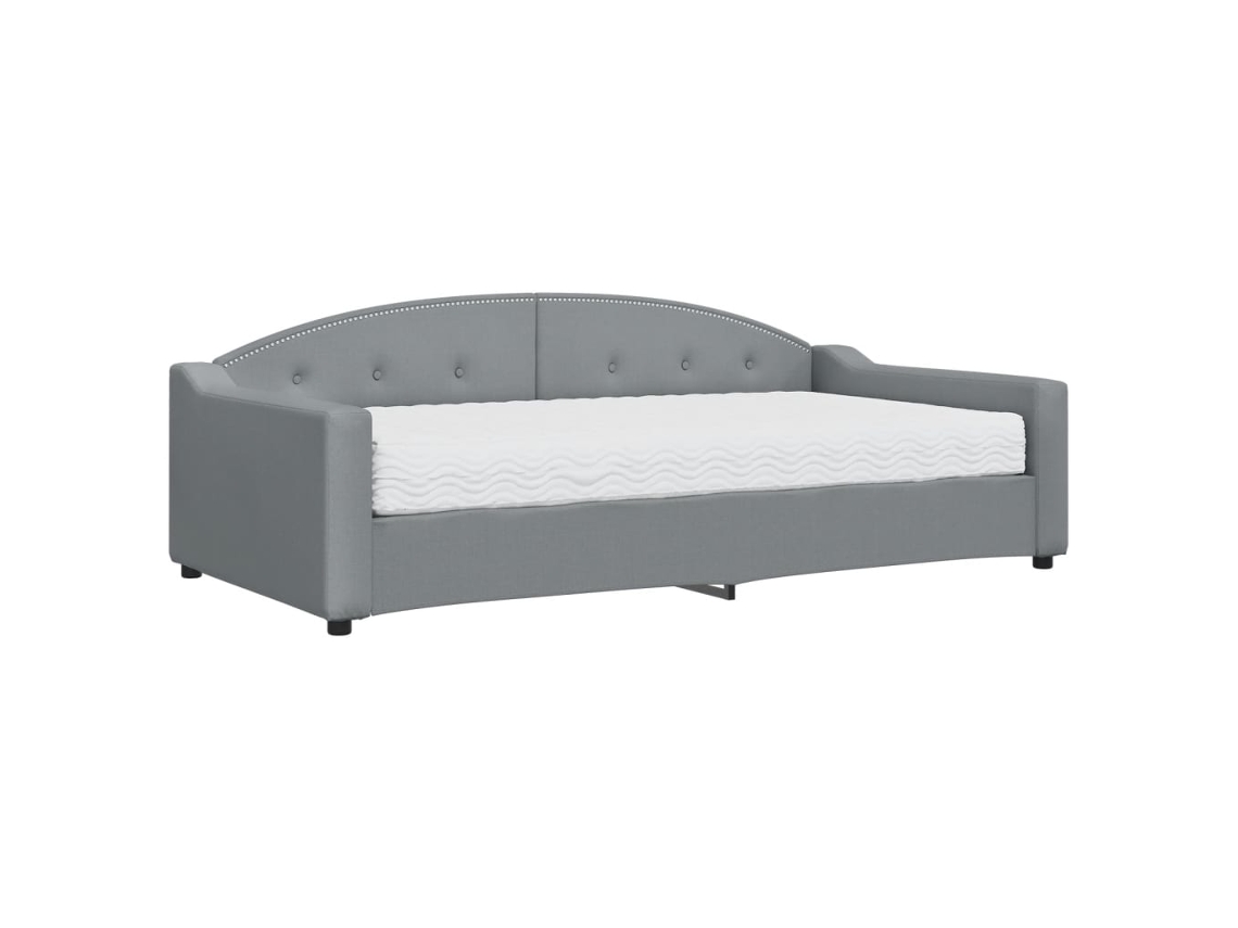 Daybed With Mattress, Daybeds With Mattresses Vidaxl Cinzeto Tecido (100 X 200 Cm)