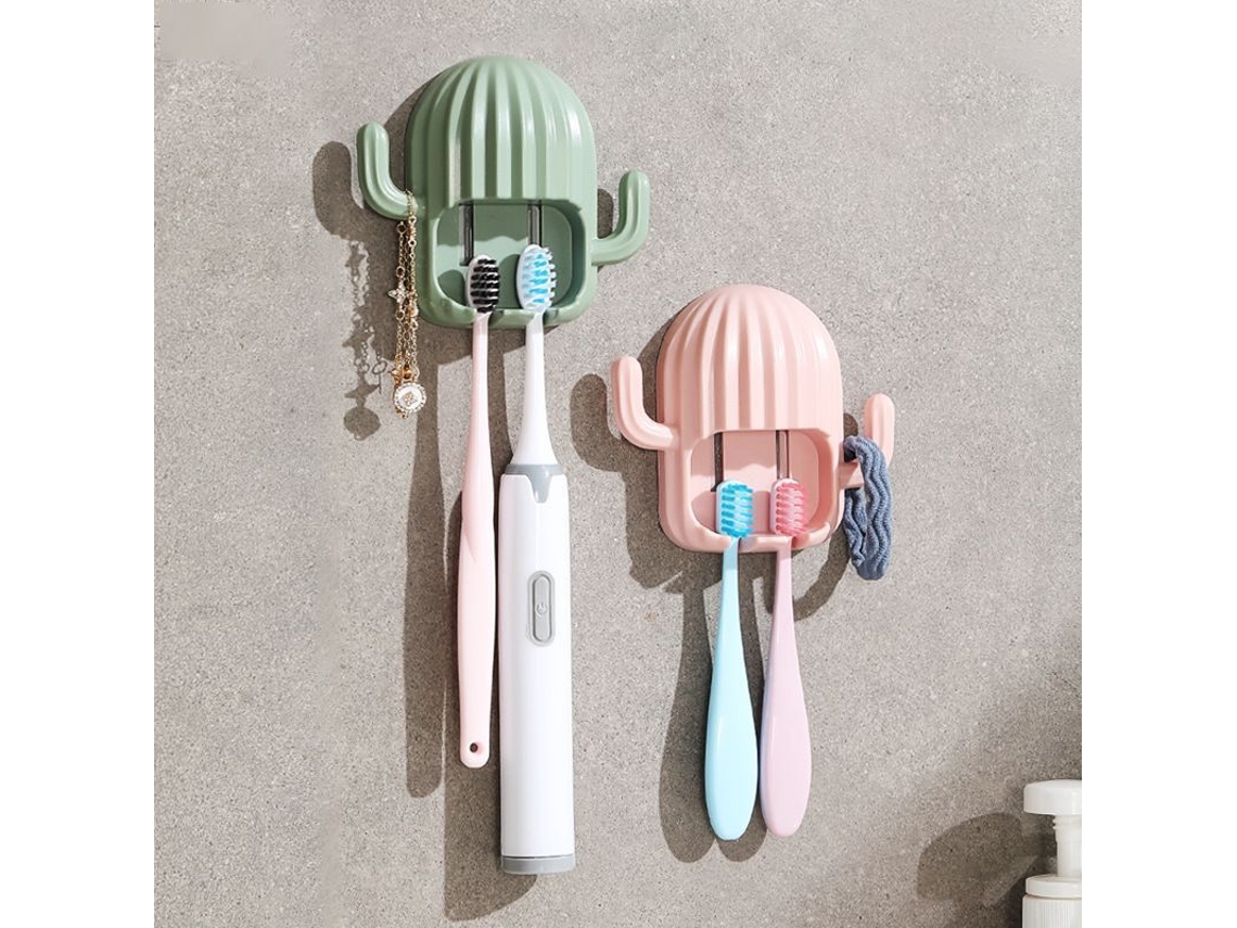 2026 portavasos de Cactus Linjou Colgante de Baño Autoadhesivo (rosa/verde Claro)