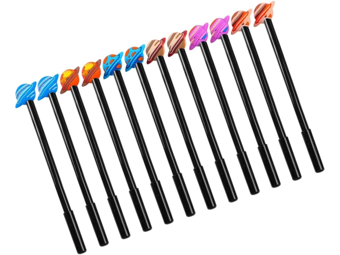 Nuobesty Conjunto De 12 Canetas Gel Coloridas Planetárias, Ergonômicas