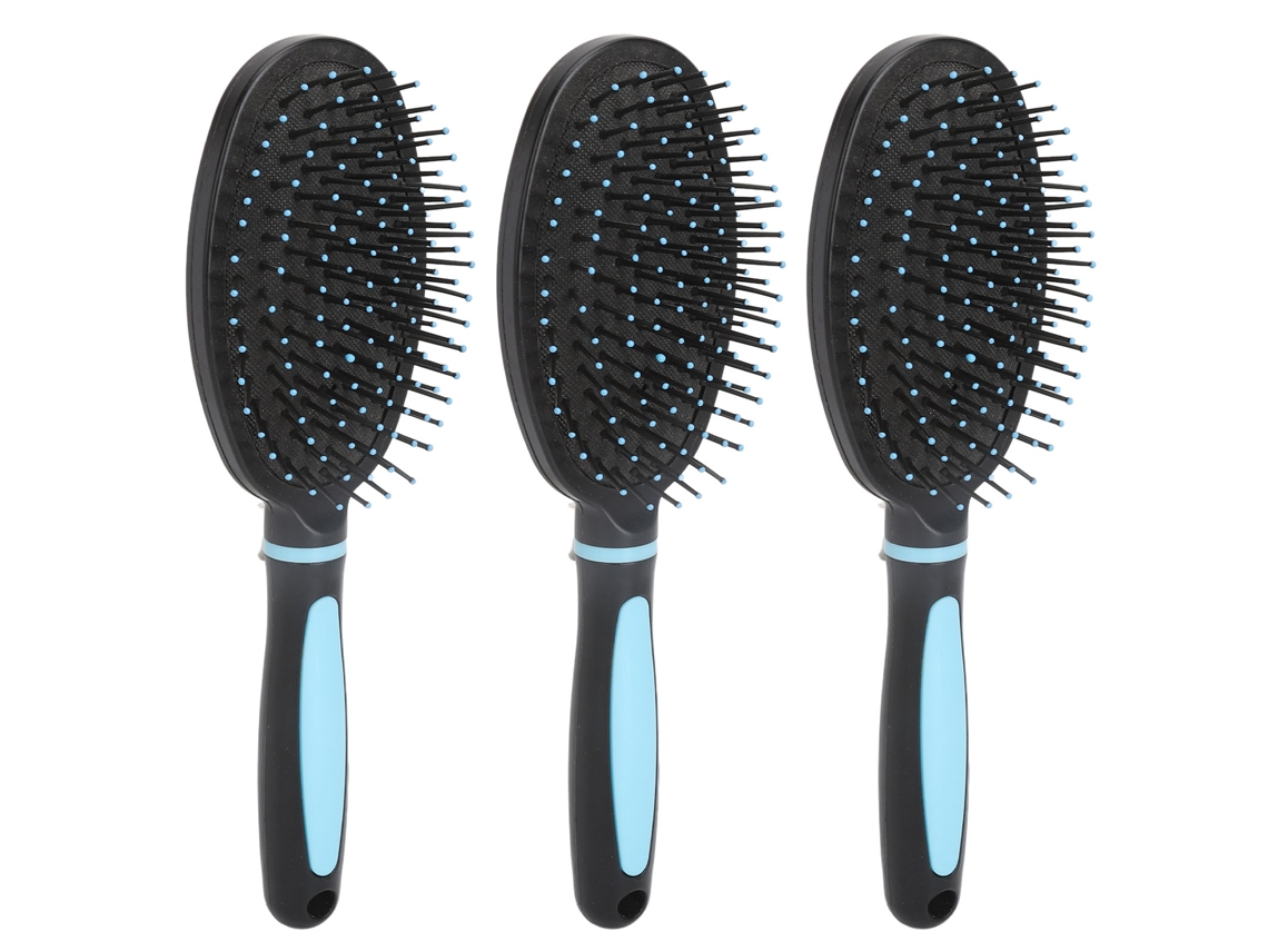 3 Pentes De Cabelo Paddle Oval Com Dentes Macios Anti-estático Para Cabelo Úmido E Seco Fácil De Manter