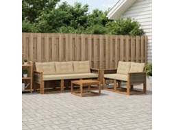 Vidaxl Conjunto De Sofás Para Exterior 6 Pcs Natural E Bege