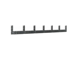 Vidaxl Cesto Gabião Em Forma De U C/ 7 Postes 740x20x100 Cm Ferro