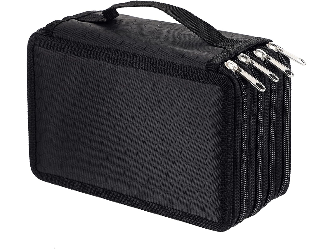 Estojo para Lápis, Grande Capacidade, Portátil, Preto AQUAFORGE