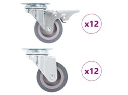 Vidaxl 24 Pcs Rodas Giratórias 50 Mm