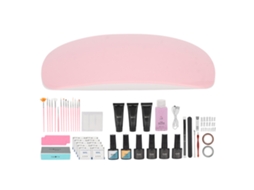 Kit De Manicure Com Lâmpada De Cura, Esmalte Em Gel, Base, Top Coat, Cola De Extensão E Acessórios Para Unhas