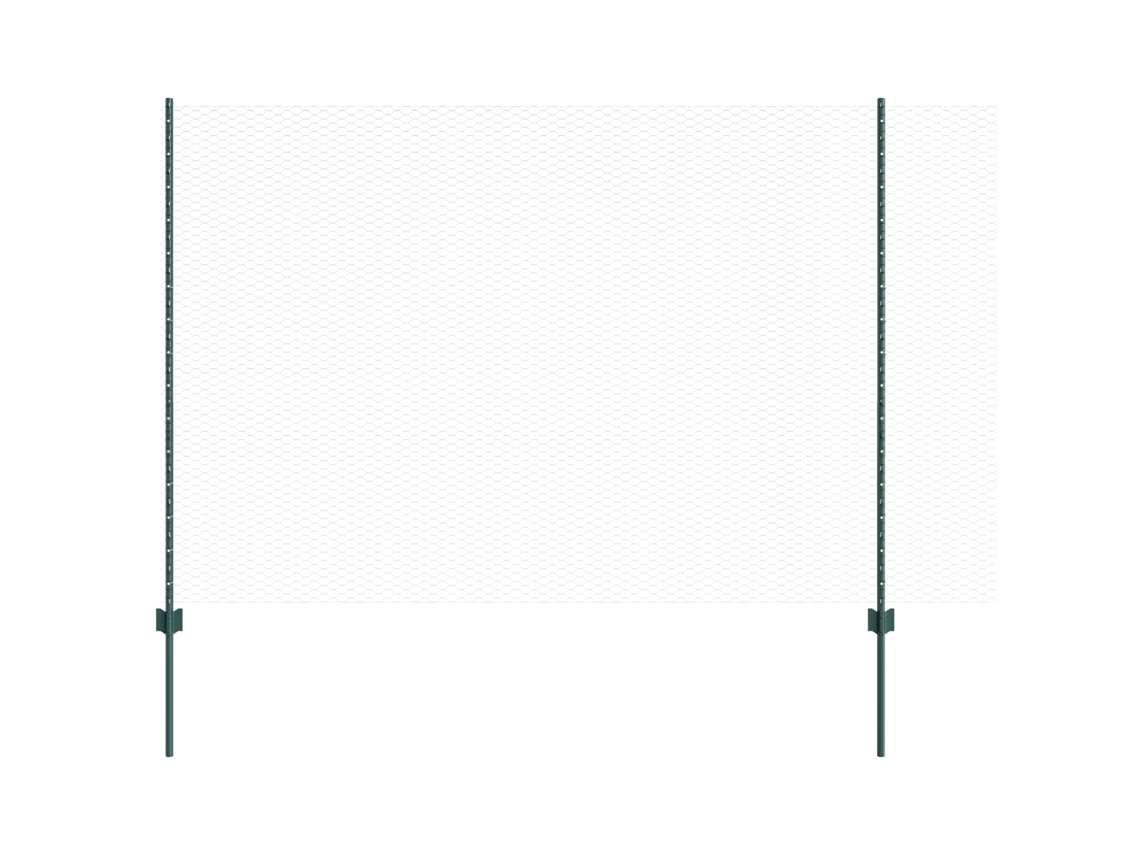 Conjunto 1 Painel De Cerca Vidaxl Verde Aço (100 X 1,6 M)