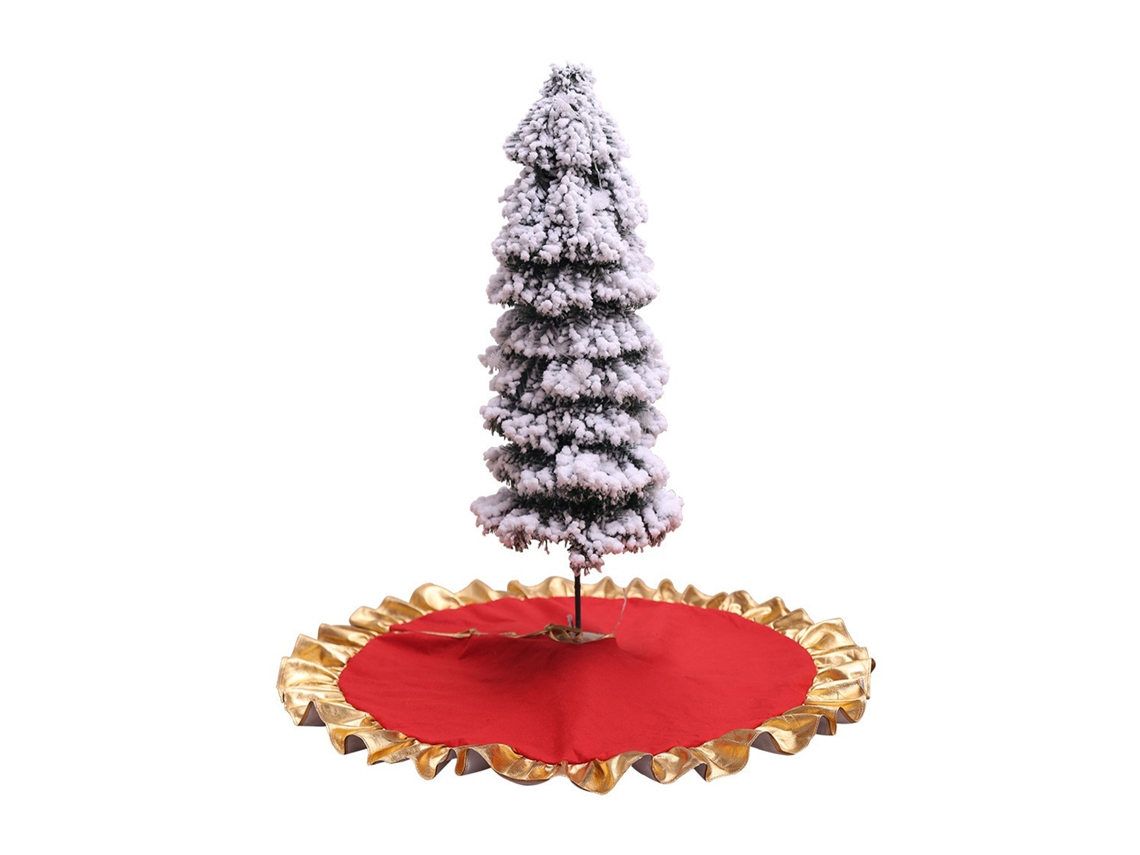 Laxiscreed Árvore De Natal Vermelha Com Borda Dourada De 90cm Para Decoração Natalícia