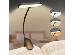 Luminária De Leitura Noturna Com 3 Modos Cor E 70 Horas Duração Da Bateria Para Ler Na Cama Recarregável Clipe Haste