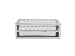 Suporte de Aço Inoxidável para Tubos de Ensaio Laboratorial 40 Orifícios 15.5mm Resistente a Ácidos