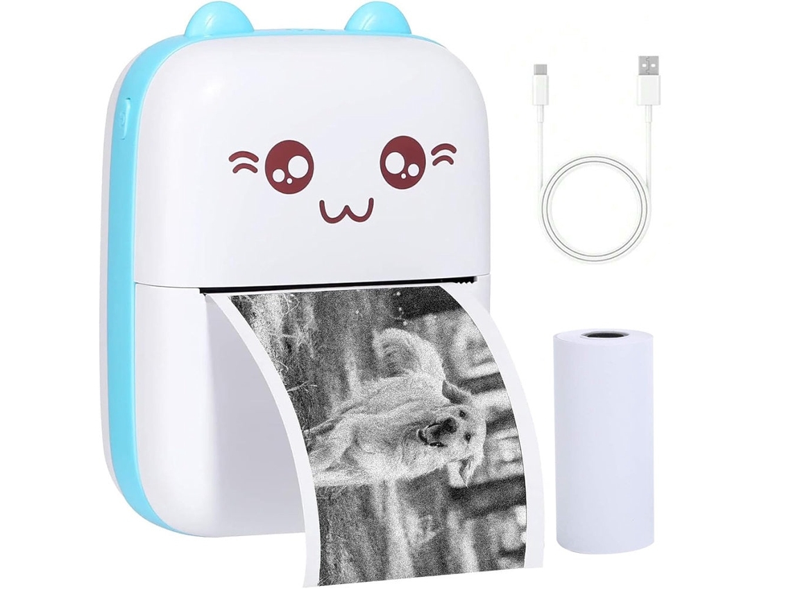 Mini Impressora Térmica Bluetooth 57mm Usb-c Iprint Azul 11x8cm