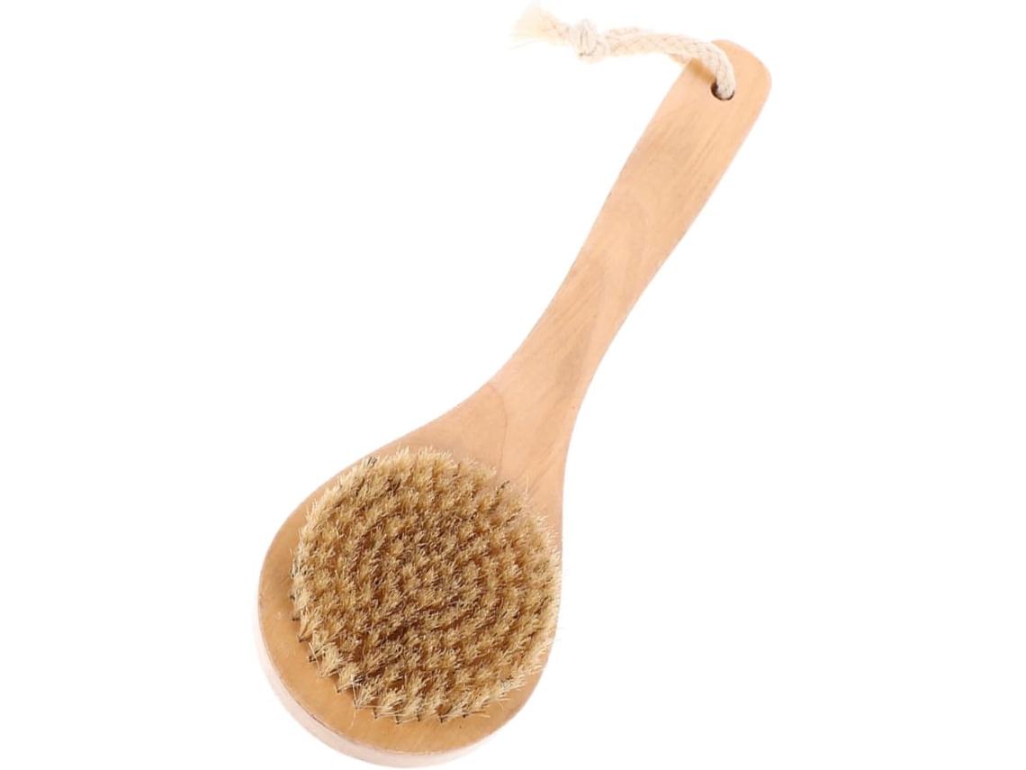 Escova De Banho Madeira Soimiss Com Cerdas Porco Para Esfoliação Suave, Massagem Relaxante E Pegada Confortável