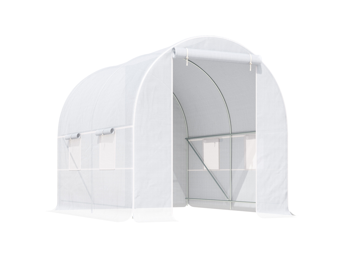 Estufa 245x200x200cm Em Metal, Branco Para Ambientes Residenciais Design Moderno E Prático Durável E Resistente Fácil De Instalar Compacto E Funcional