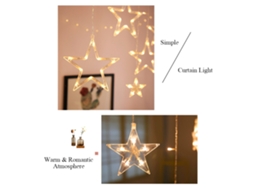 Luzes de Corda Led para Decoração Casa Janela Cortina Natal