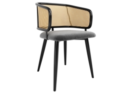 Conjunto de 6 cadeiras de jantar modernas em rattan e veludo, confortáveis e elegantes para restaurantes e salas de estar PAPRIKA | PAPRIKA