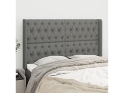 Cabecero con Alas de Tela 163x16x118/128 Cm Gris Oscuro