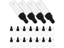 Frasco Conta-gotas De 5 Ml Em Vidro Preto E Pp, Pacote Com 20 Unidades, Design À Prova De Vazamentos E Dosagem Precisa.