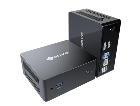 Mini PC Soyo M2 Plus Intel N100 4 Core até 3.4GHz 16GB RAM 512GB SSD Dupla Exibição HDMI DP WiFi 5 Bluetooth 4.2 Refrigeração Silenciosa