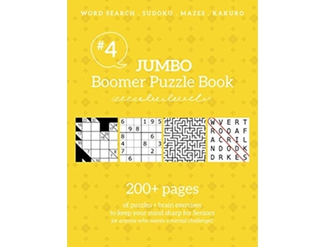 Livro Jumbo Boomer Puzzle Book 4 de Barb Drozdowich (Inglês)