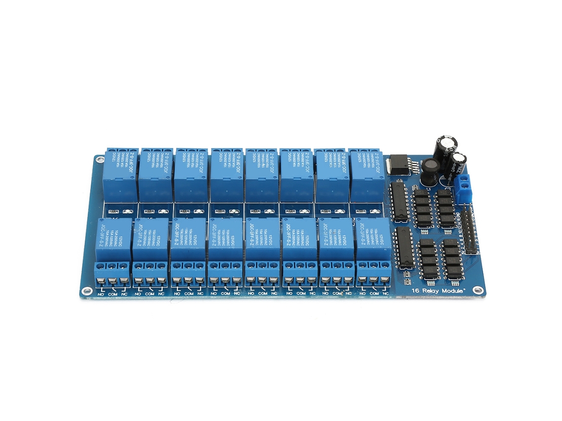Módulo Relé 16 Canais 12v Com Interface E Proteção Óptica