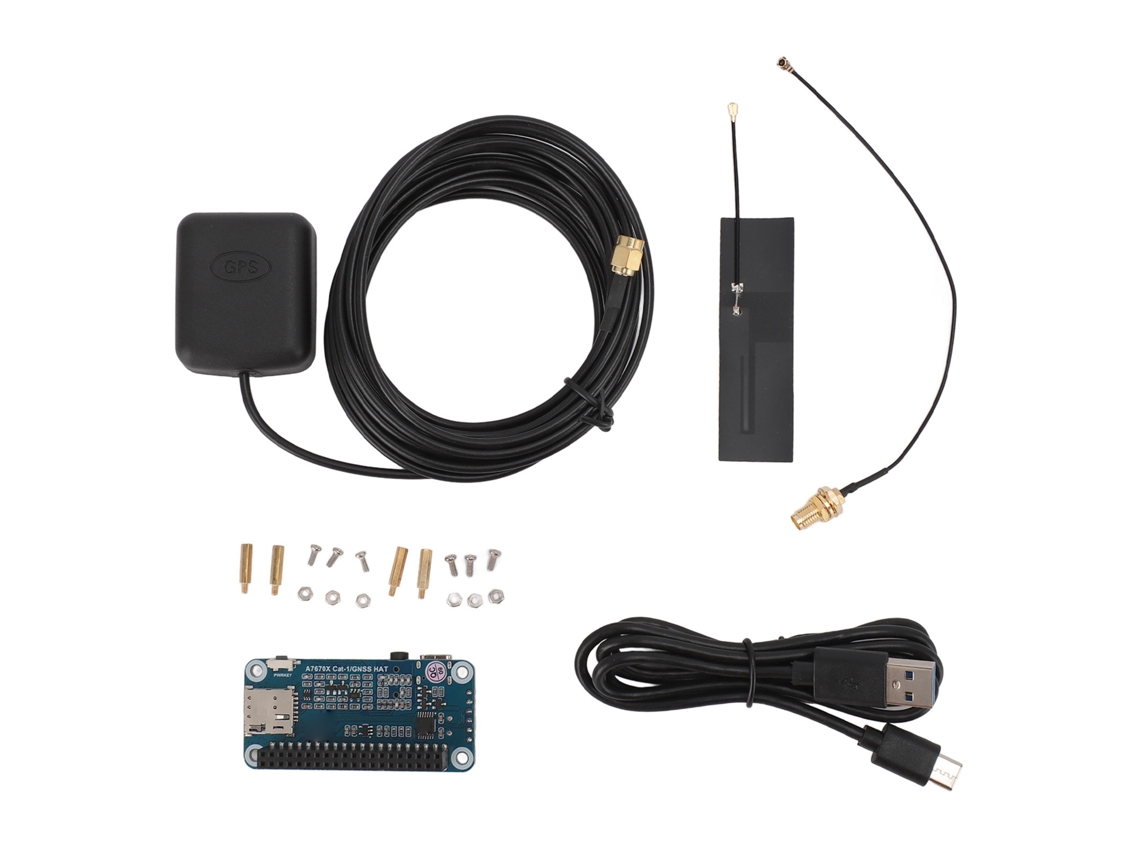 Aetheria placa de Expansão Hat Gsm Gprs Gnss com Módulo A7670e Cat 1 e Antena Gps para Raspi 40pin Gpio