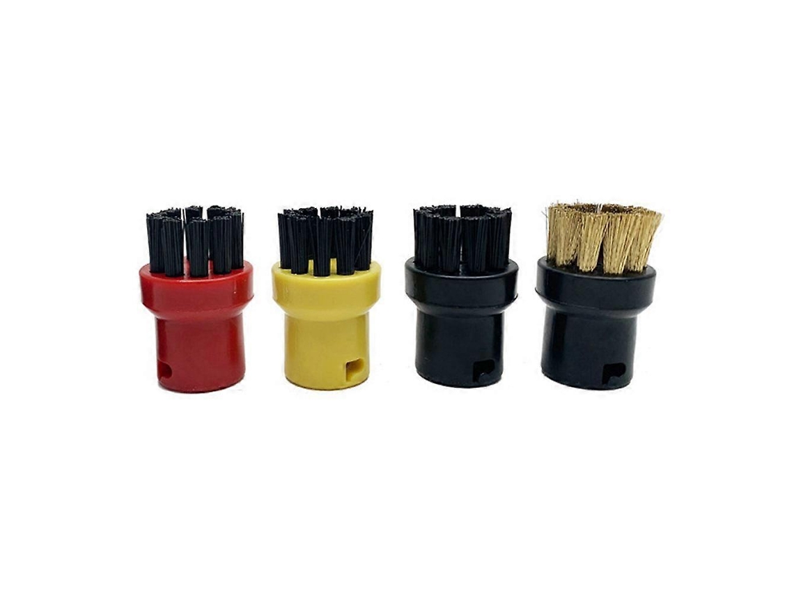 Conjunto De 4 Peças De Panos Para Esfregão A Vapor Karcher Com Escovas De Nylon E Cobre Para Limpeza Profunda De Cabelos Pretos._glo