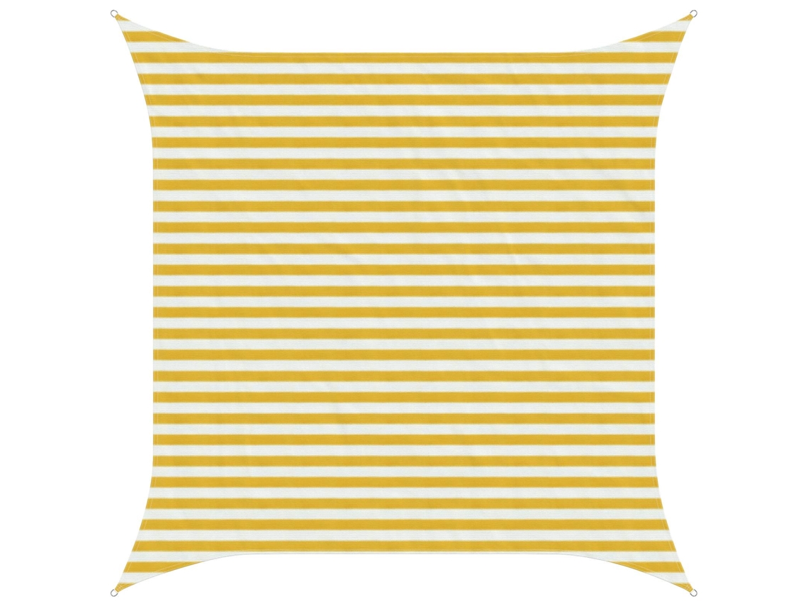 Vidaxl Vela De Sombra Amarelo E Branco 3 X 3 M Hdpe