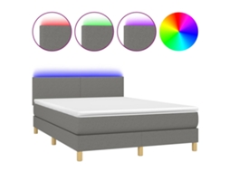 Box Spring Bed, Box Spring Beds Vidaxl Cinzeto Tecido (140 X 190 Cm)