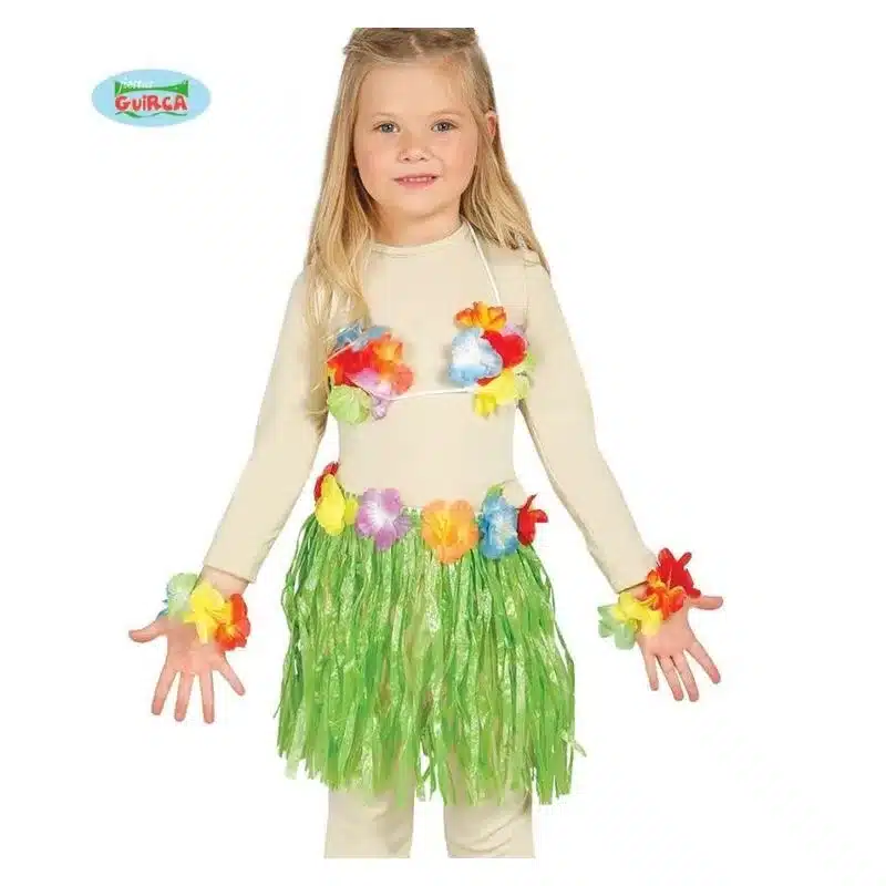 Conjunto Hawaiano Infantil De 3 Piezas Color Verde 17652 Guirca Guircap19