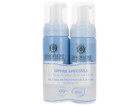SANOFLORE Aciana Botanica Espuma de Água de Limpeza Lote de 2 X 150 Ml
