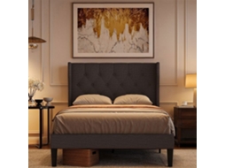 Estrutura de Cama Estofada Cinzenta 120 X 200 Cm BEALIFE
