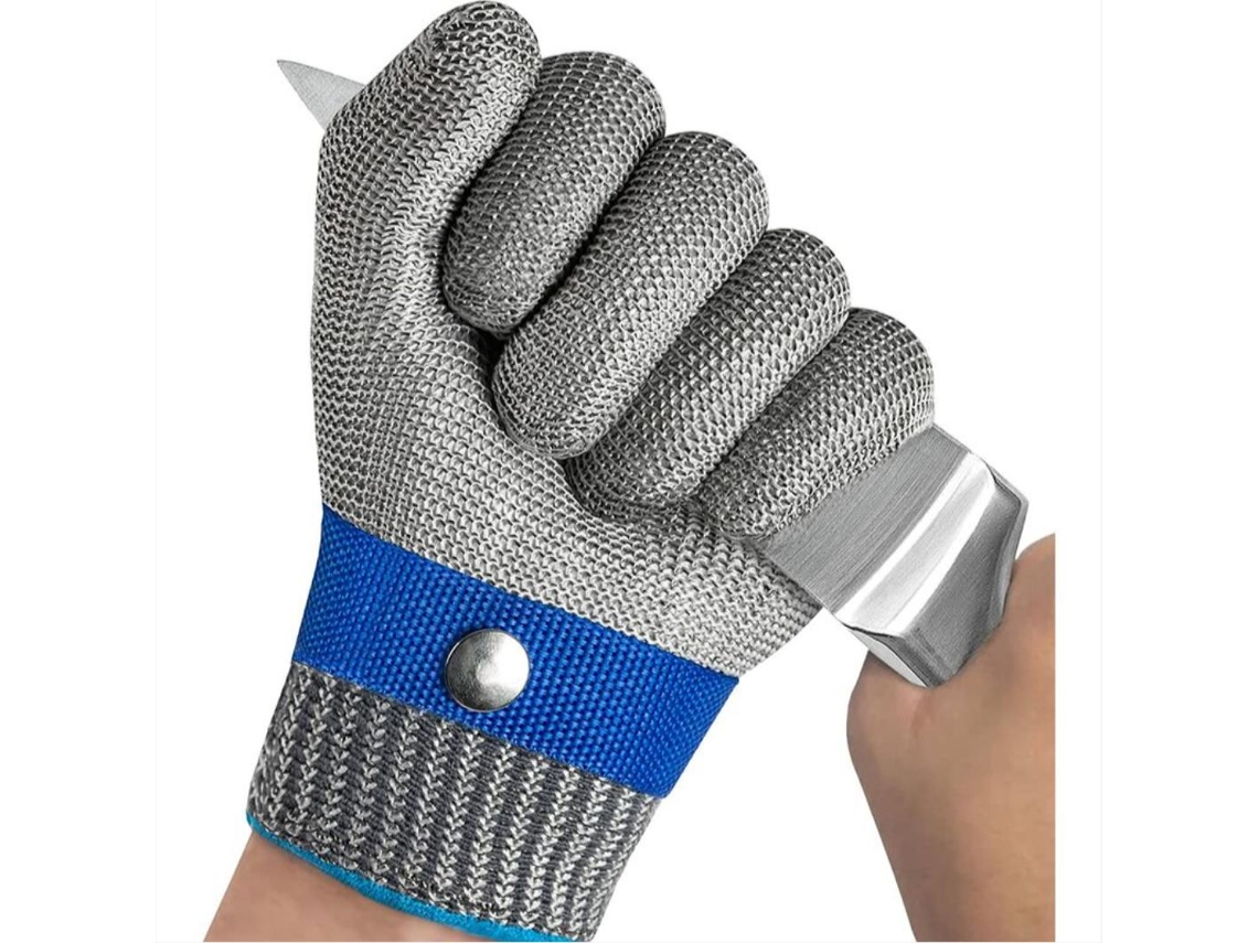 Lurelia Luvas Anticorte Nível 5 Aço Inoxidável Tamanho Xxxl 9,5 Cm Branco Ostras Mandolina