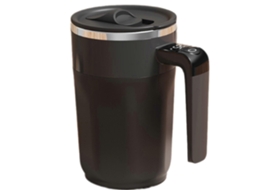 Caneca Elétrica Giratória Magnética com Tampa Deslizante para Misturar Café e Outras Bebidas, com Visor de Temperatura. TAISHENGDA