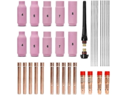 Conjunto De Acessórios Para Soldagem Tig, Mangas Adaptadoras Carcaça Bicos De Cerâmica Eletrodos De Tungstênio Para 26 Db Slowmoose