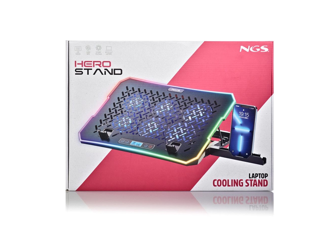 Base de Resfriamento NGS HERO STAND para portáteis até 15.6" (2400 RPM - Preto)